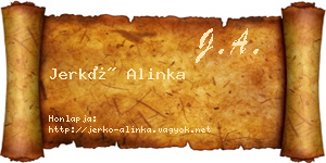 Jerkó Alinka névjegykártya